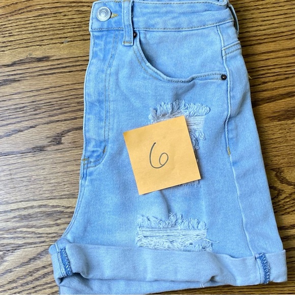 SALE. Wax Jeans, High Waist Stretchy Jean Short Wash Distressed Raw, Size Med - Picture 6 of 6